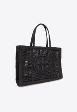 Tory Burch Large Ella Crochet Tote Bag Black 151277 0-001