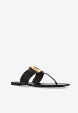 Tory Burch Georgia Leather Flat Sandals Black 154236 0-006