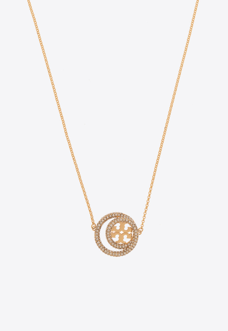 Tory Burch Miller Double Ring Pendant Necklace Gold 157225 0-783