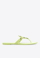 Tory Burch Miller Lizard Print Leather Flat Sandals Green 158572 0-300