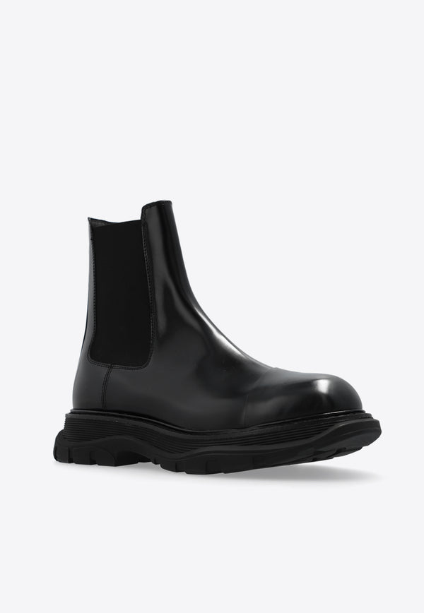 Alexander McQueen Tread Leather Chelsea Boots Black 782441 WIF51-1000