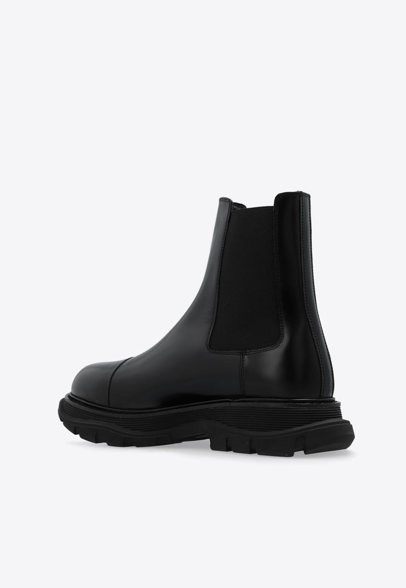 Alexander McQueen Tread Leather Chelsea Boots Black 782441 WIF51-1000