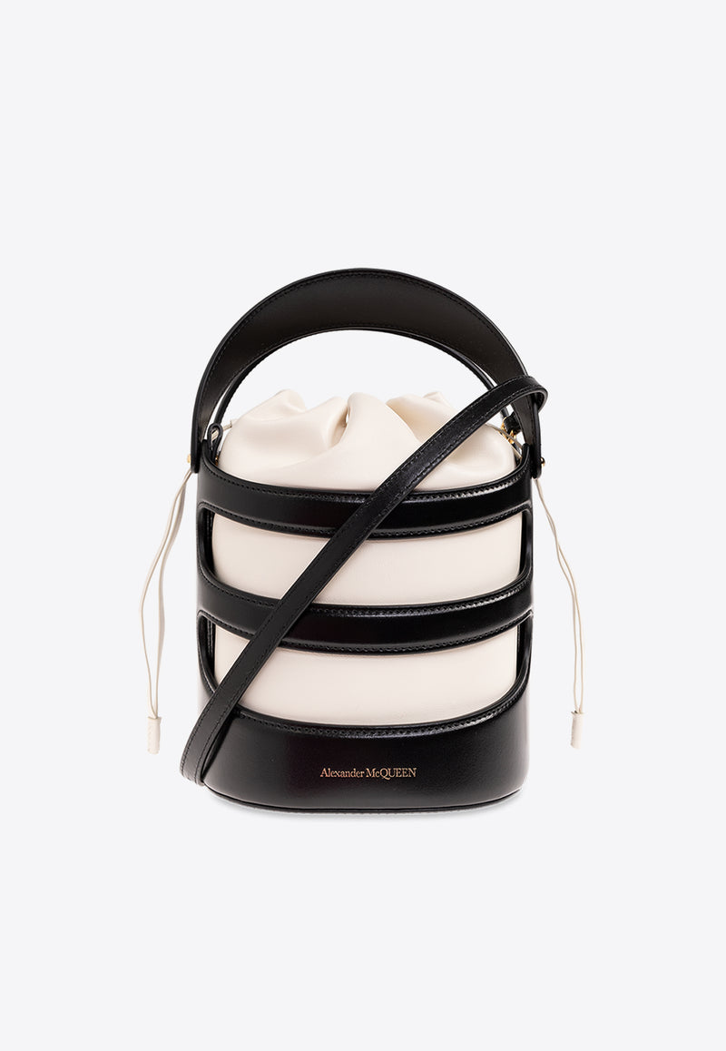 Alexander McQueen The Rise Nappa Leather Bucket Bag White 787126 1VPHG-1090