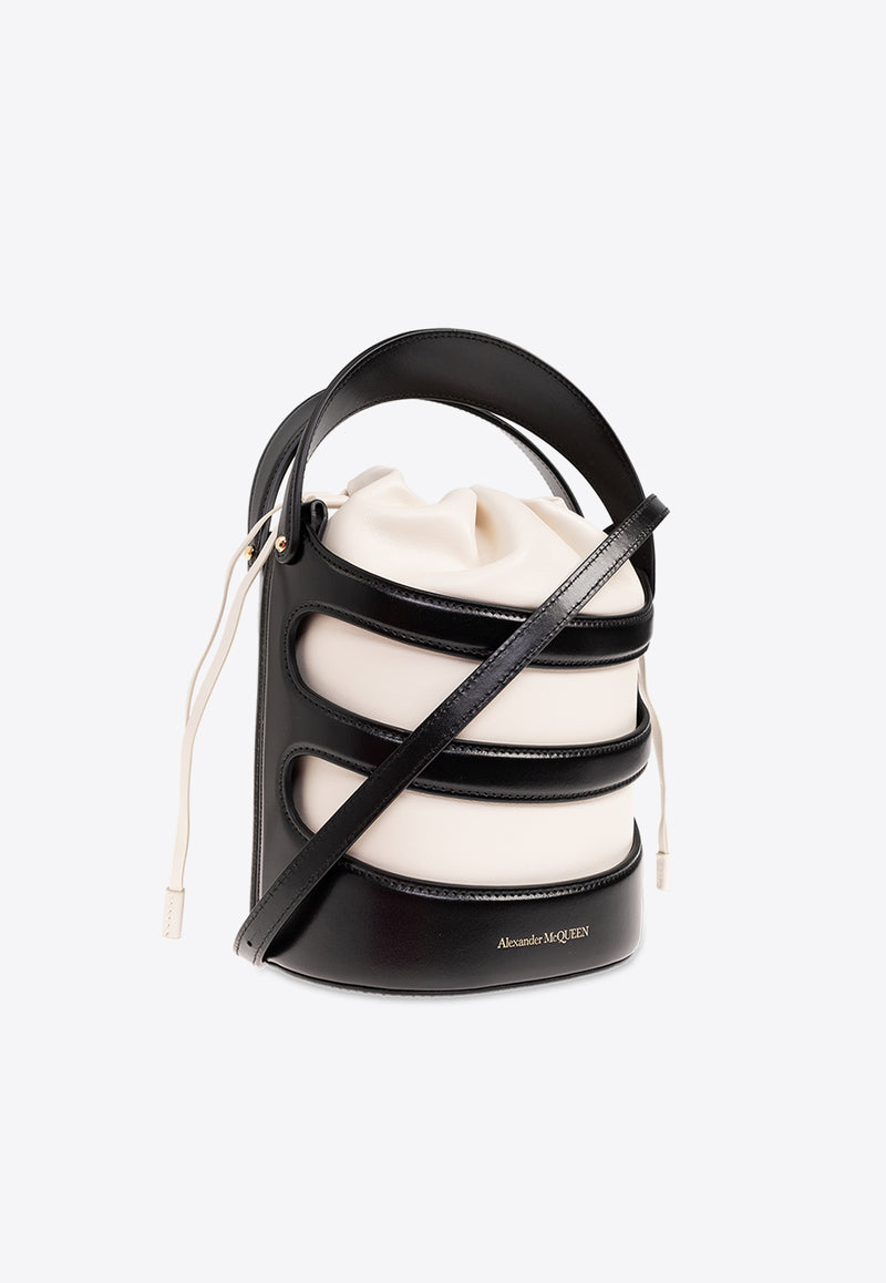 Alexander McQueen The Rise Nappa Leather Bucket Bag White 787126 1VPHG-1090