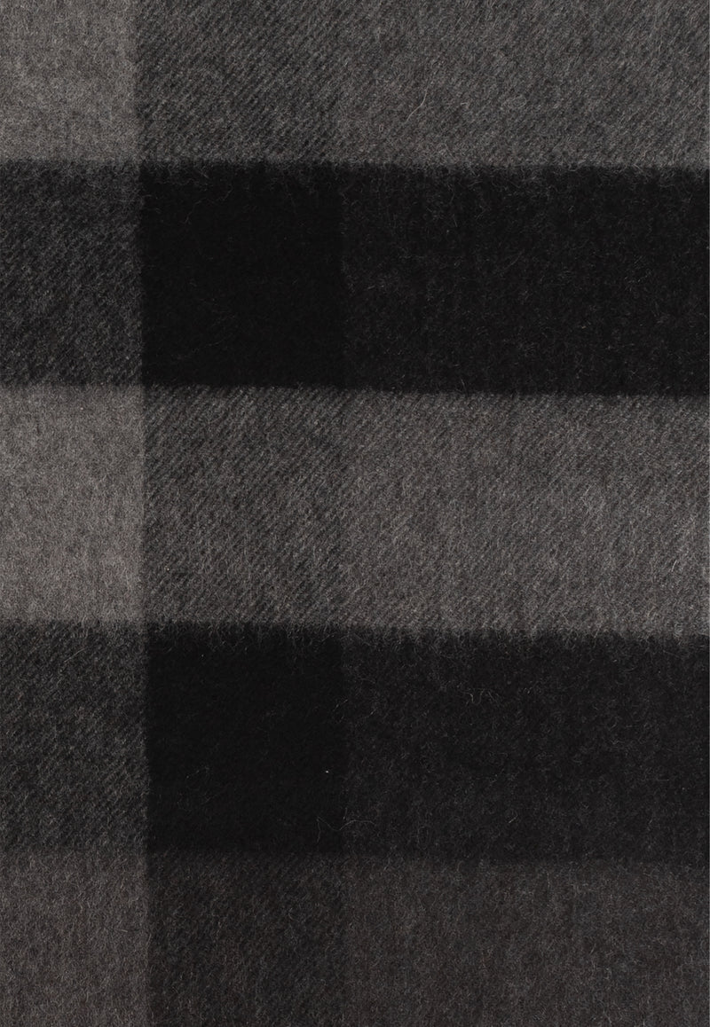 Burberry Check Pattern Cashmere Scarf Black 8077893 A1208-CHARCOAL