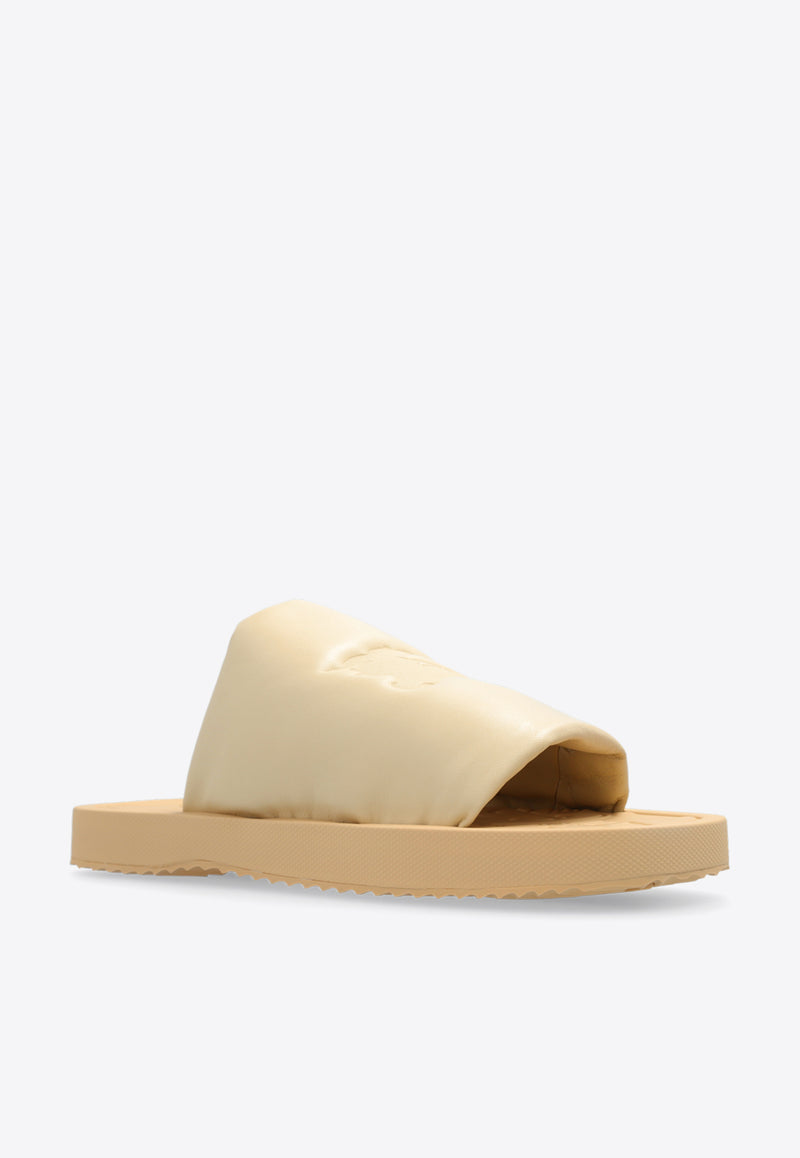 Burberry Slab EKD Leather Slides Beige 8081569 A3225-BUTTER