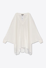 Balmain Sheer Kaftan Mini Dress White BKA281770 0-105