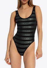 Logo Stripes One-Piece Swimsuit