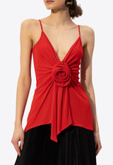 Flower Applique Draped Top