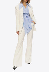 Balmain Pleat-Front Trousers White CF1PO105 VE17-0FA