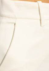 Balmain Pleat-Front Trousers White CF1PO105 VE17-0FA