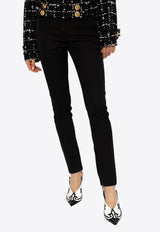 Balmain Cropped Wool Pants Black CF1PD010 WB01-0PA