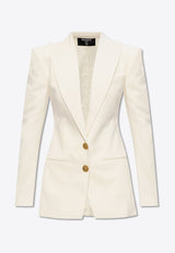 Balmain Single-Breasted Crepe Blazer White CF1SE055 VE17-0FA