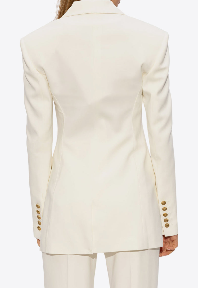 Balmain Single-Breasted Crepe Blazer White CF1SE055 VE17-0FA