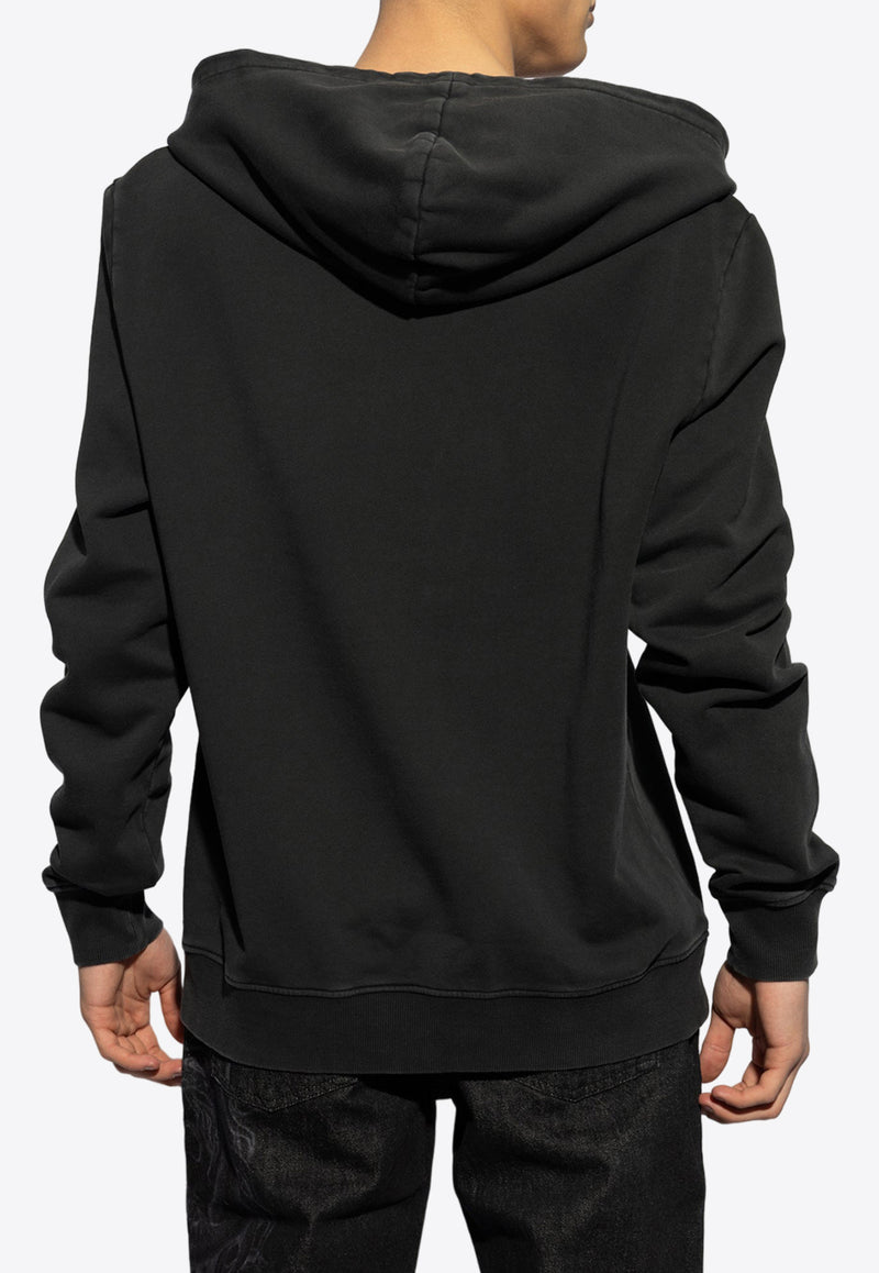 Balmain Logo Embroidered Hooded Sweatshirt Black CH0JT216 BC72-YGD