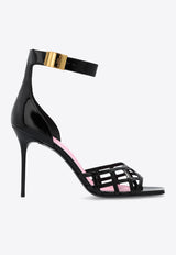 Balmain Uma 95 Patent Leather Sandals Black CN0UH999 LPAT-0PA