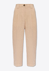 GANNI Jacquard Straight-Leg Pants Beige F9037 6754-873