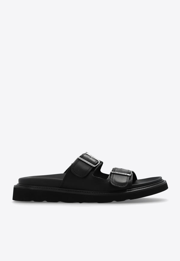 Kenzo Matto Leather Slides Black FE55MU040 L62-99