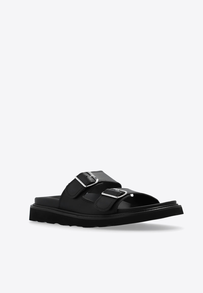 Kenzo Matto Leather Slides Black FE55MU040 L62-99