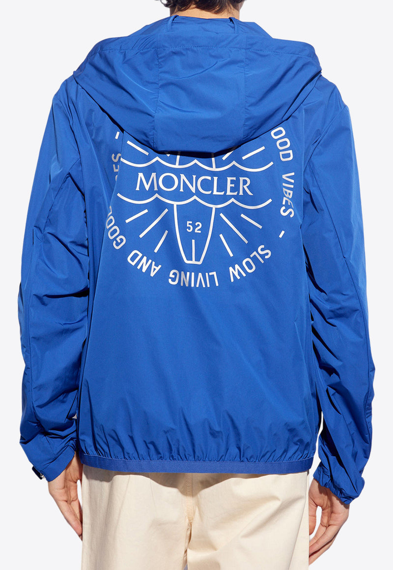 Moncler Clapier Printed Rain Jacket Blue J10911A00098 54A91-73L