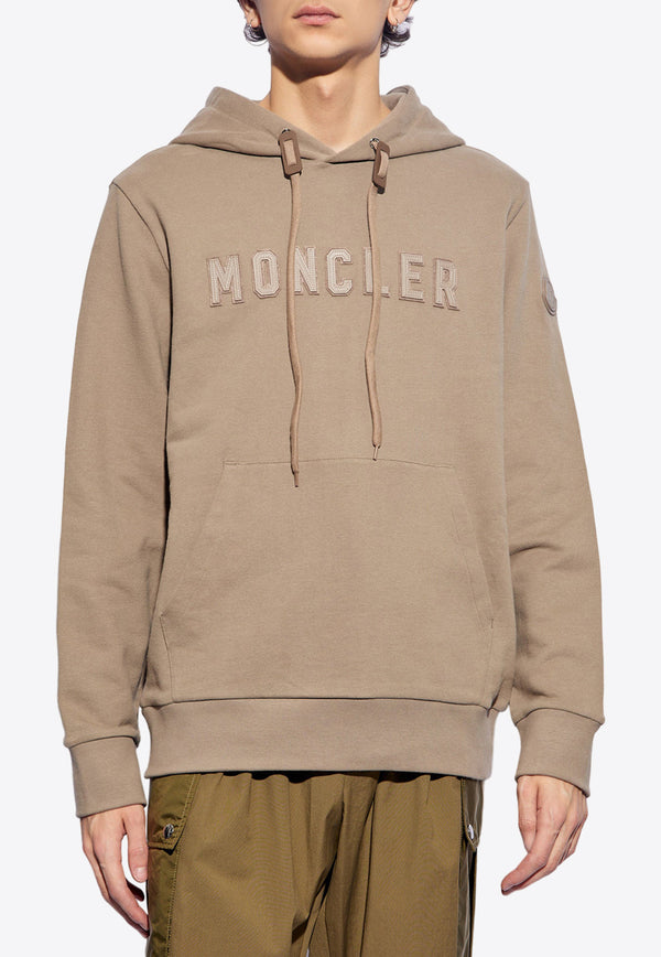 Moncler Logo Patch Hooded Sweatshirt Beige J10918G00030 89AHE-22E