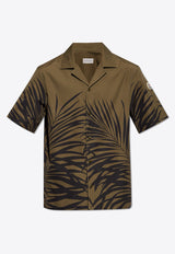 Moncler Tropical Fern Print Short-Sleeved Shirt Green J10912F00006 597M1-S89