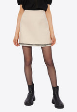 Moncler Tweed Mini Skirt Cream J10932D00009 597JV-060