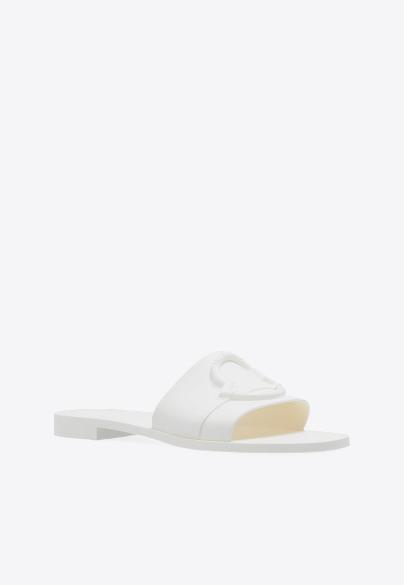 Moncler Mon Logo Rubber Slides White J109B4C00130 M4095-035