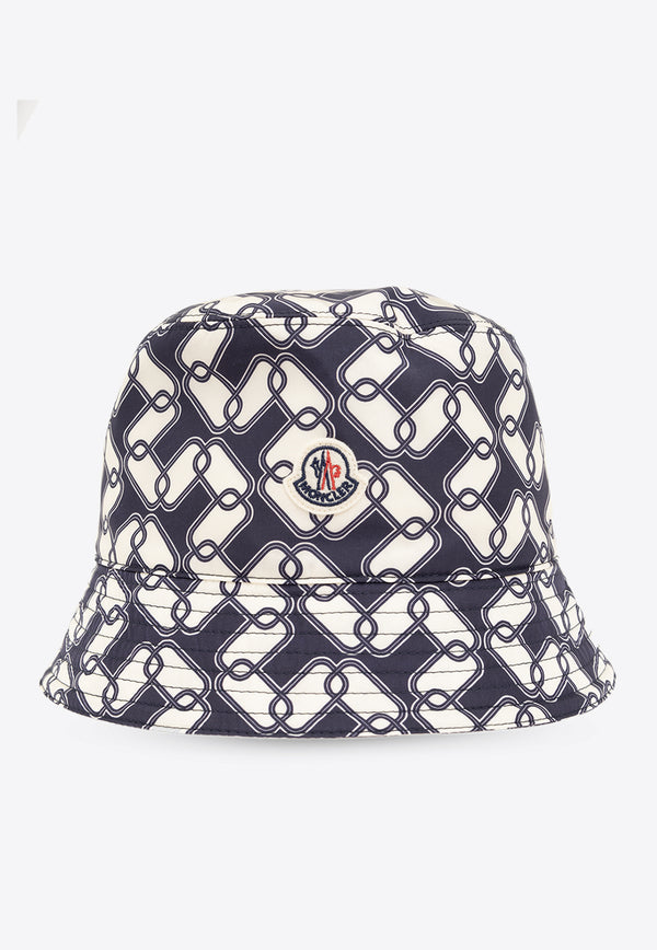 Moncler Logo Monogram Bucket Hat Navy J10933B00044 597MX-F70