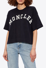 Moncler Logo Print Crewneck T-shirt Navy J10938C00018 89AJ0-778