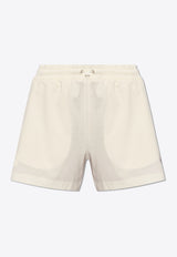 Moncler Logo Patch Track Shorts Cream J10938H00016 89AJU-034