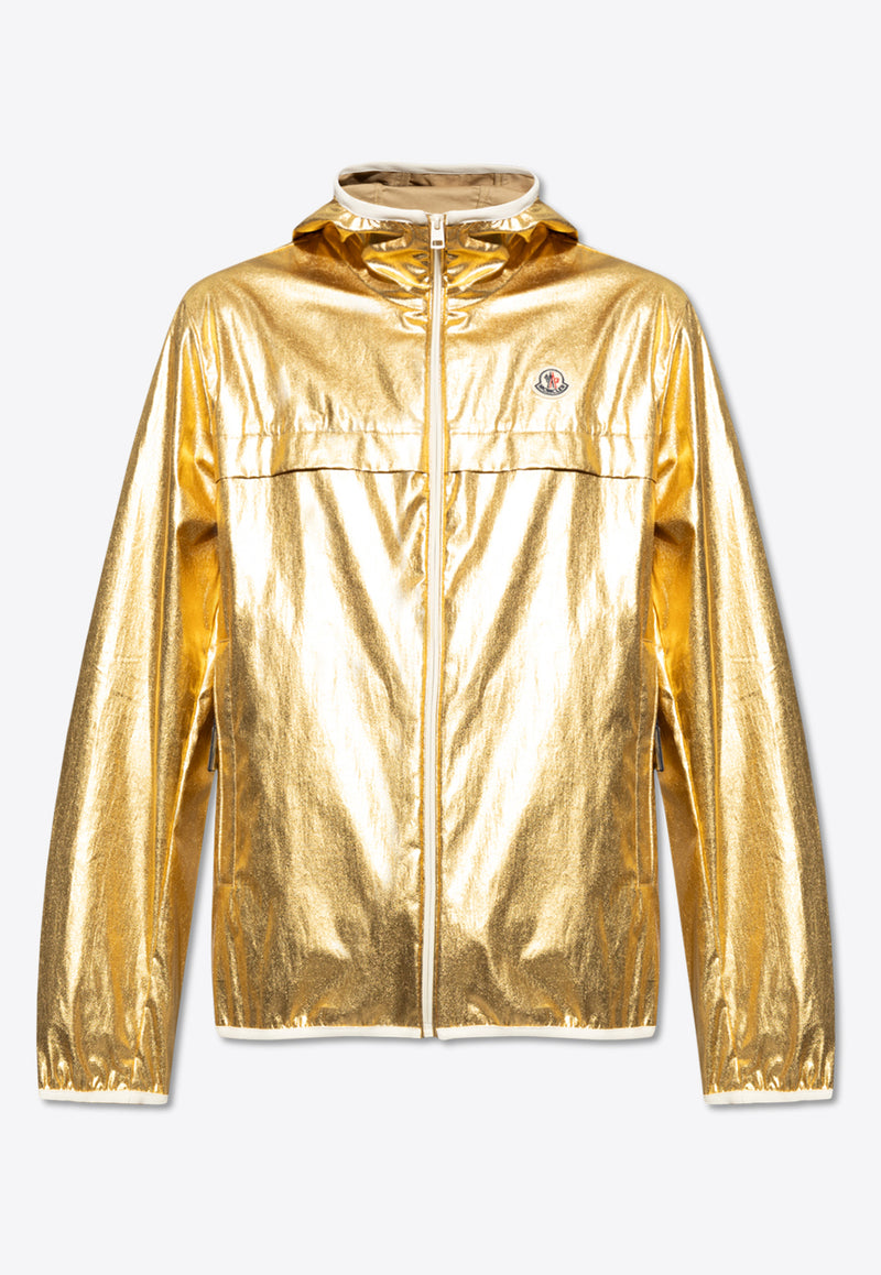 Moncler Roques Metallic Zip-Up Jacket Gold J10911A00137 M4233-12K