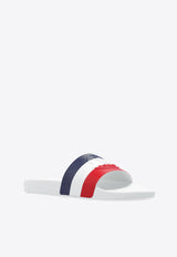 Moncler Basile Logo Rubbler Slides White J109A4C00030 01A49-002