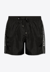 Balmain Logo Print Swim Shorts Black KĄPIELOWE BWB641270 0-001