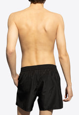 Balmain Logo Print Swim Shorts Black KĄPIELOWE BWB641270 0-001