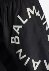 Balmain Logo Print Swim Shorts Black KĄPIELOWE BWB791230 0-010