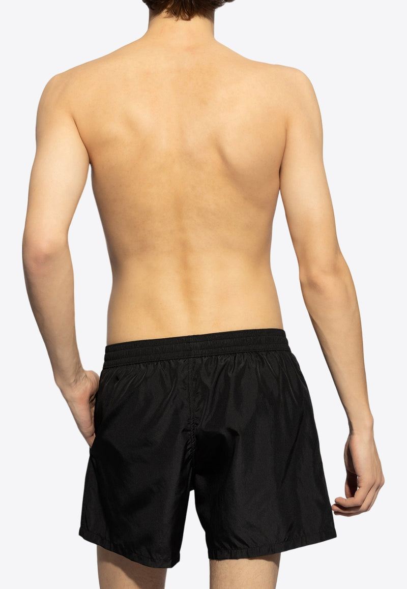 Balmain Logo Nylon Swim Shorts Black KĄPIELOWE BWB641260 0-001