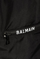 Balmain Logo Nylon Swim Shorts Black KĄPIELOWE BWB641260 0-001