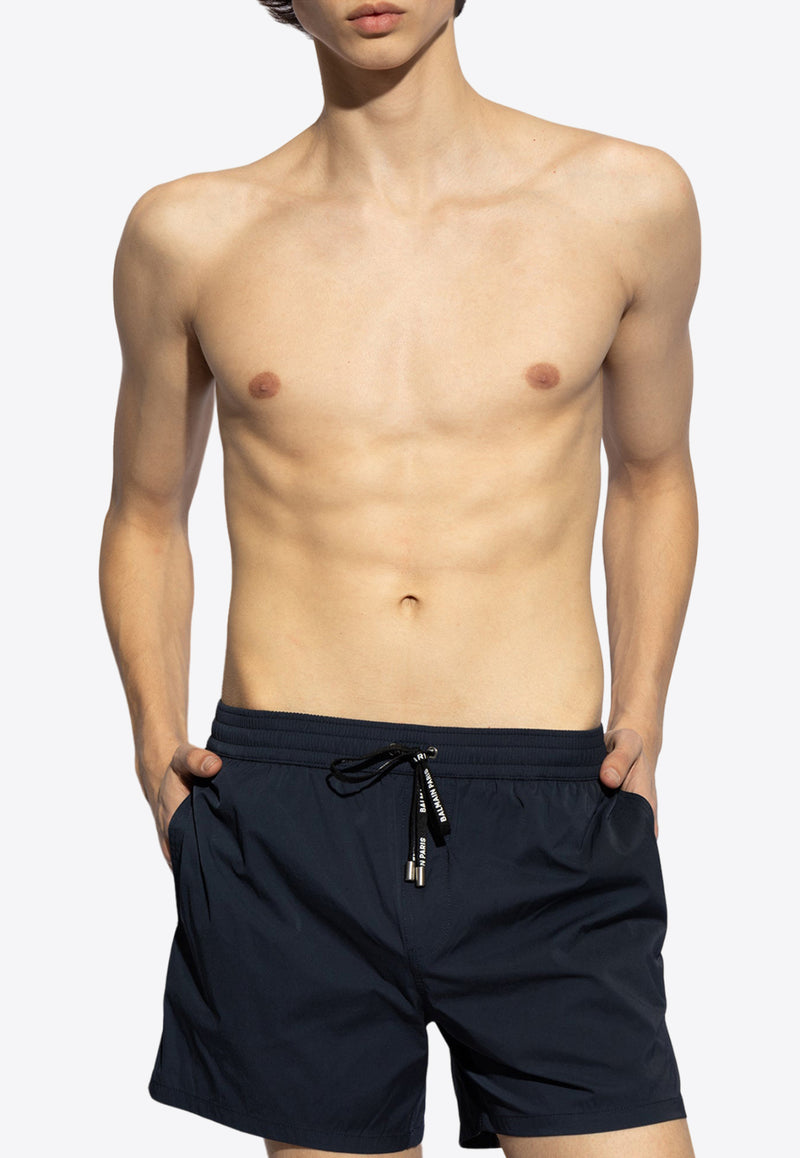 Balmain Drawstring Swim Shorts Navy KĄPIELOWE BWB641310 0-403