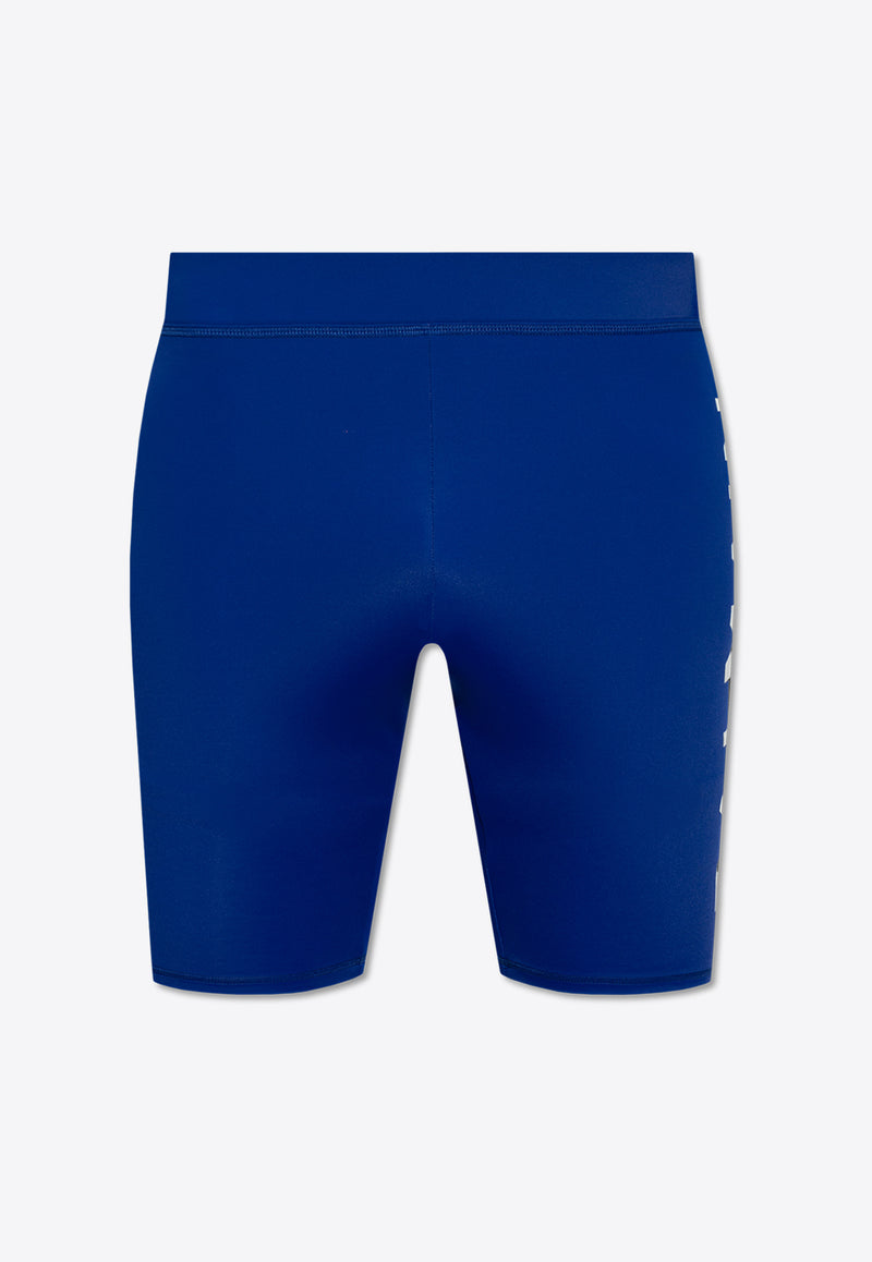 Balmain Logo Print Swim Trunks Blue KĄPIELOWE BWN601220 0-419