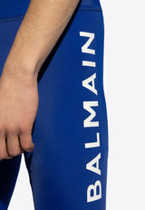 Balmain Logo Print Swim Trunks Blue KĄPIELOWE BWN601220 0-419