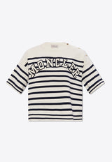 Moncler Logo Patch Stripe T-shirt White J10939C00006 M1367-P07