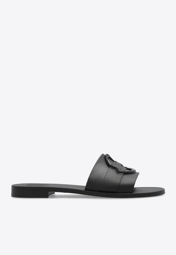 Moncler Mon Logo Embossed Flat Sandals Black J109B4C00130 M4095-999