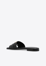 Moncler Bell Smooth Leather Flat Sandals Black J109B4C00160 M4097-999