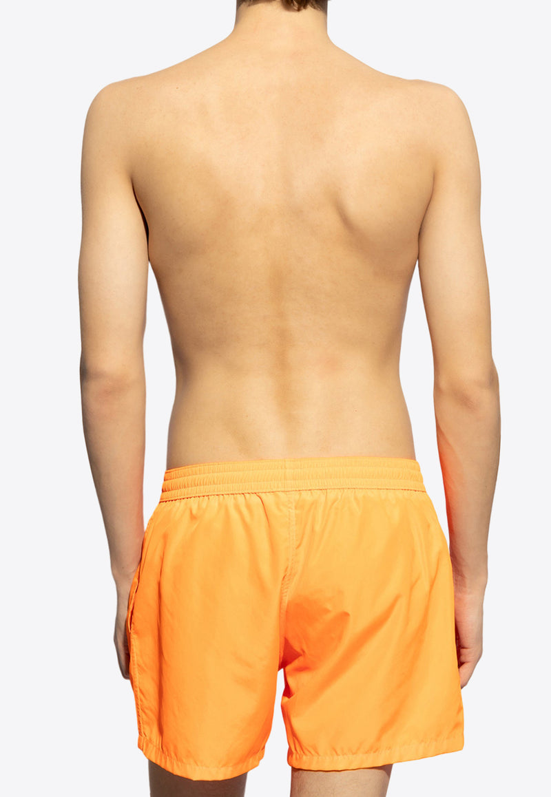 Balmain Logo Nylon Swim Shorts Orange KĄPIELOWE BWB641260 0-820