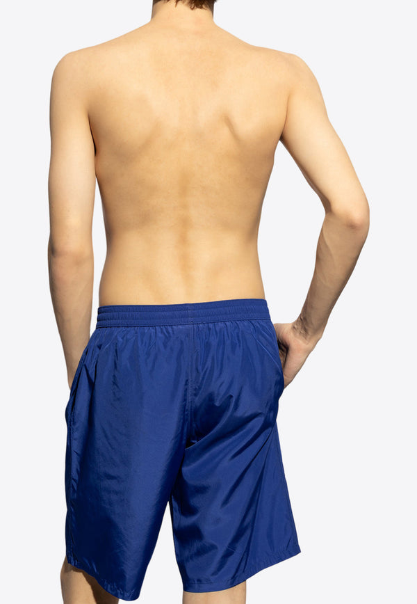 Balmain Surfer Logo Print Swim Shorts