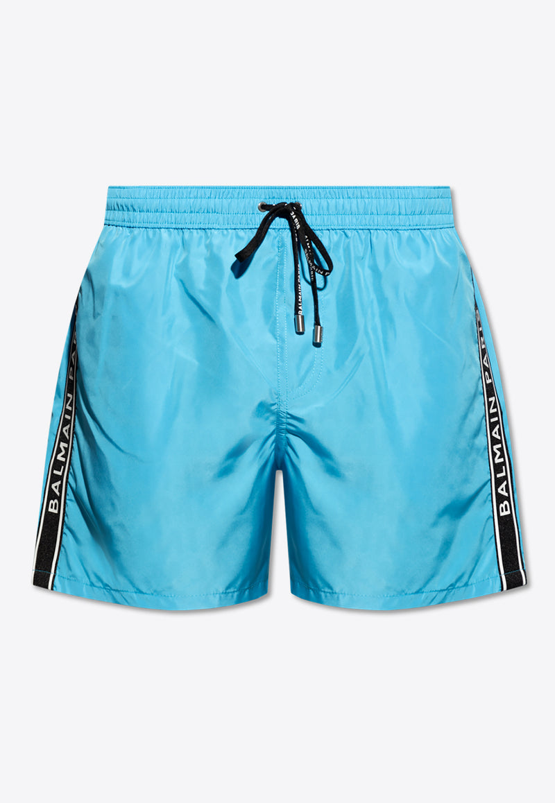 Balmain Logo Tape Swim Shorts