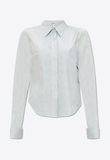 Loewe Pleated Yoke Long-Sleeved Shirt Light Blue S540Y05X94 0-DUSTY BLUE