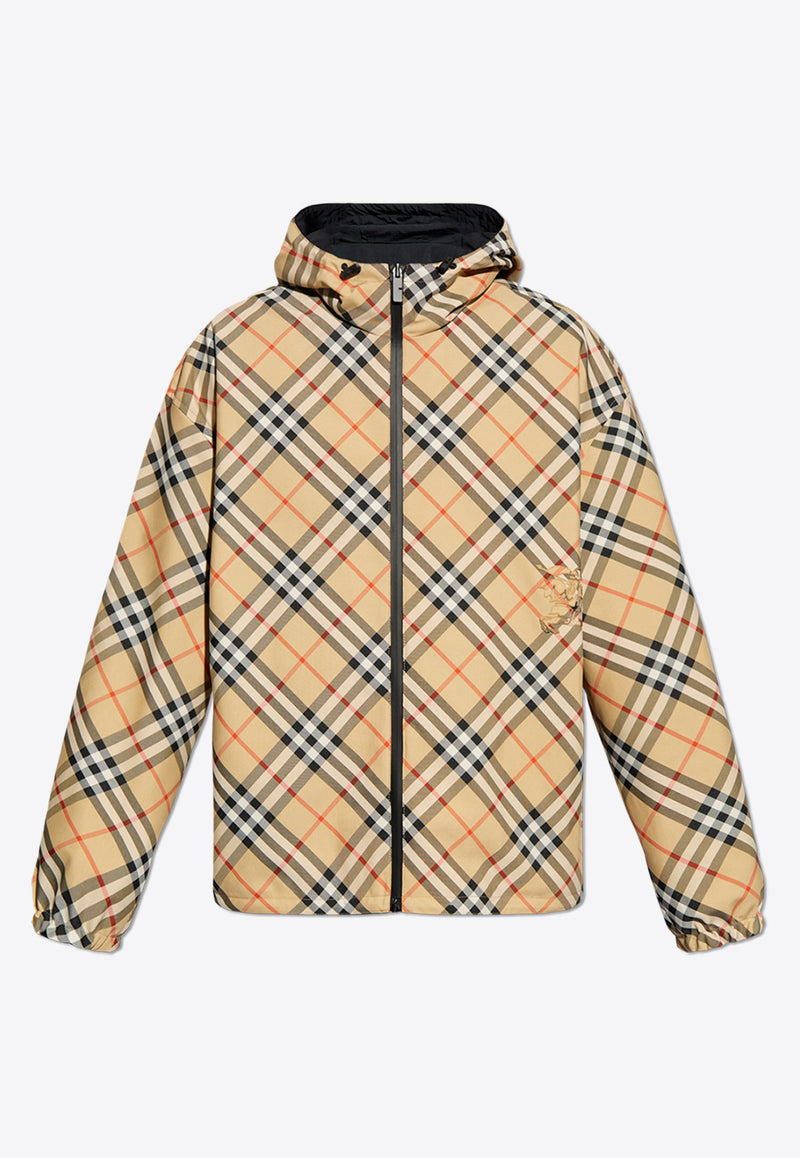 Burberry Reversible Check Hooded Jacket Beige 8087219 B9368-SAND IP CHECK