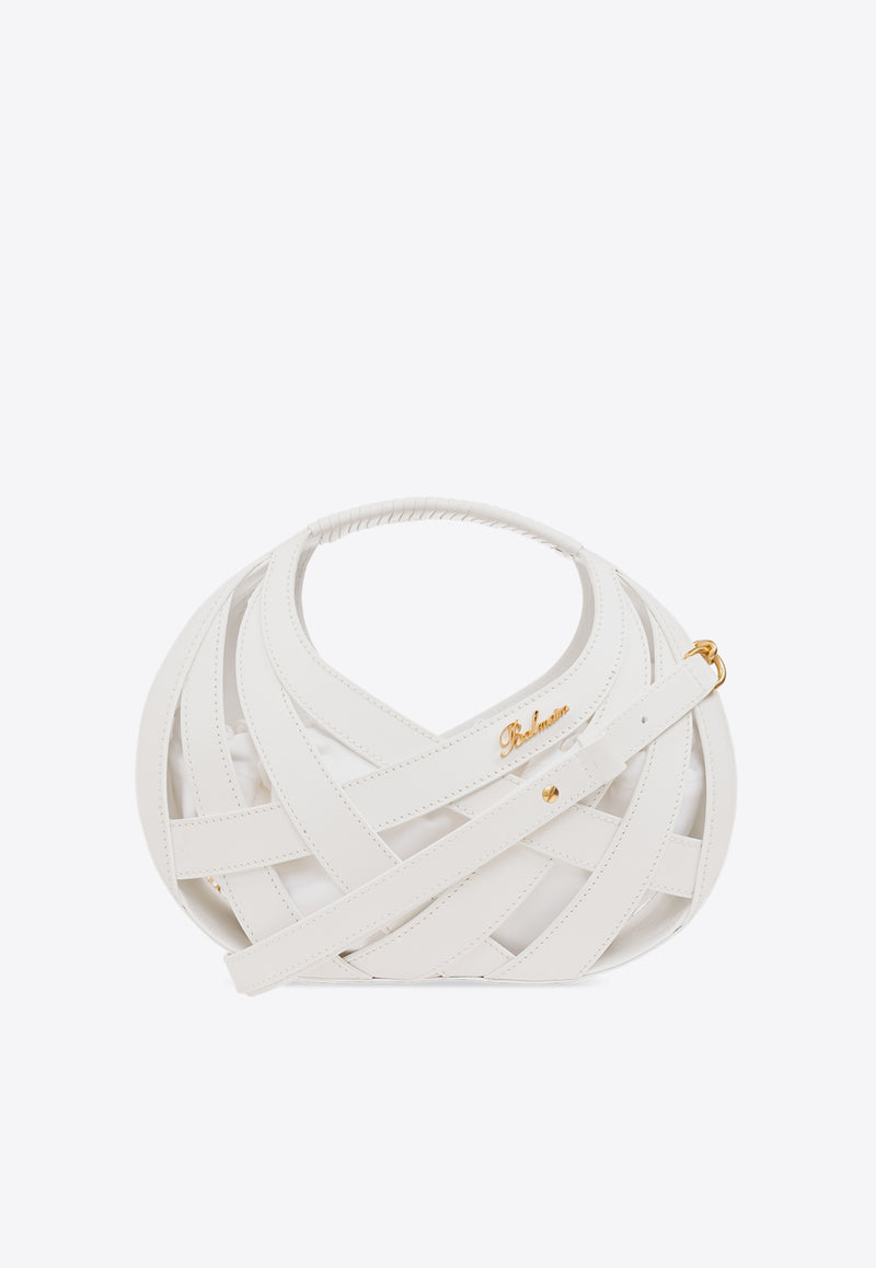 Balmain Logo-Detail Leather Basket Bag